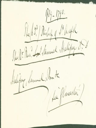 ALS 1785. With autograph and title 1789-1790 (2 items)