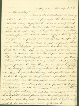 Item #281547 Autograph letter signed. N. R. to George Pipey Long