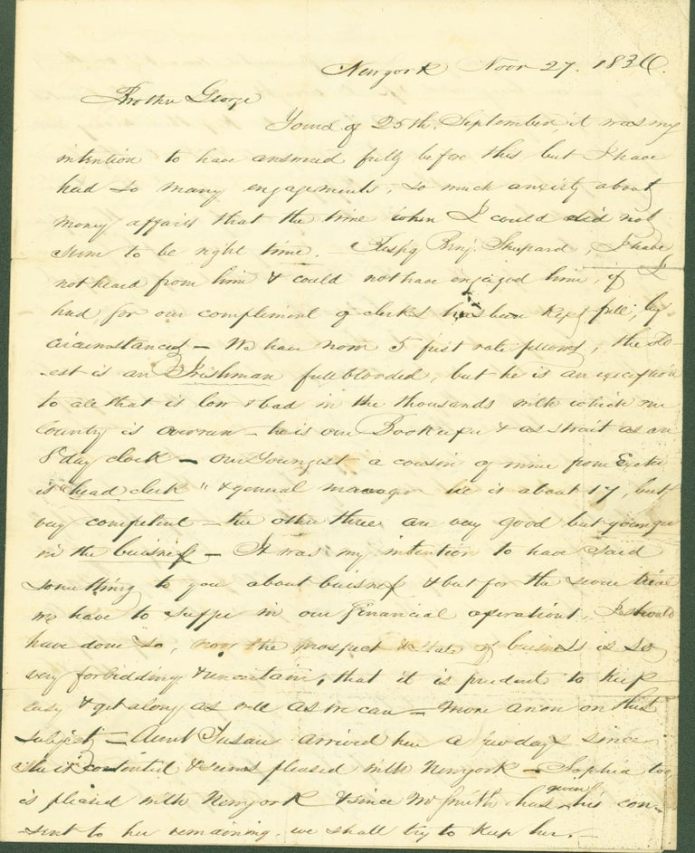 Item #281547 Autograph letter signed. N. R. to George Pipey Long.