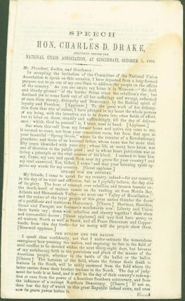 Item #281878 Speech of Hon. Charles D. Drake delivered before the National Union Association, at...