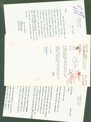Item #281916 Typed letters signed (3 letters, 1 postcard). Clarence. Galen Williams Major