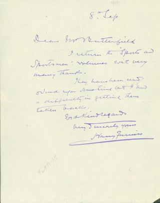 Item #282088 autograph letter signed. Harry Furniss