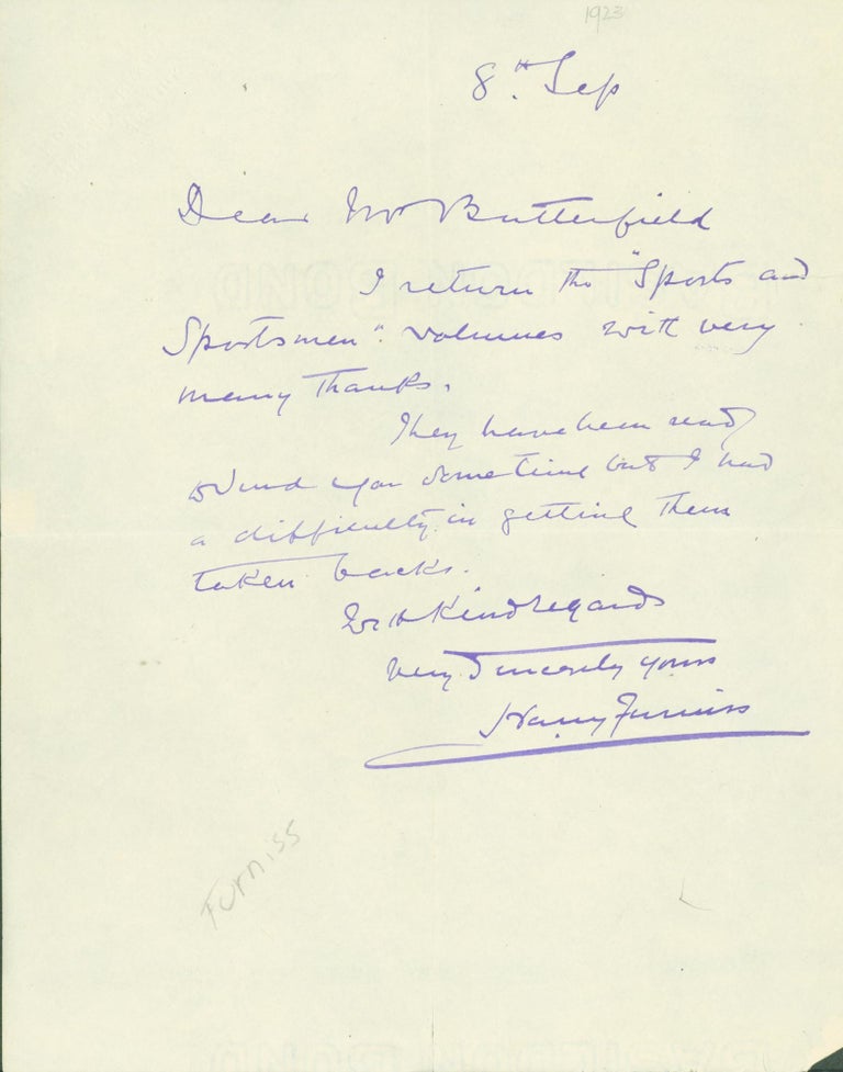 Item #282088 autograph letter signed. Harry Furniss.