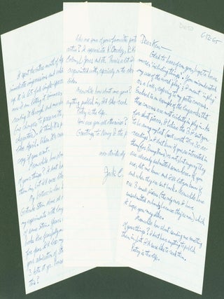 Item #282152 Autograph letters signed (2 letters). Jack. Ken Pettit Collum