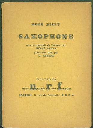 Item #285792 Saxophone avec un portrait de l'auteur par Herve Baille grave sur bois par G....