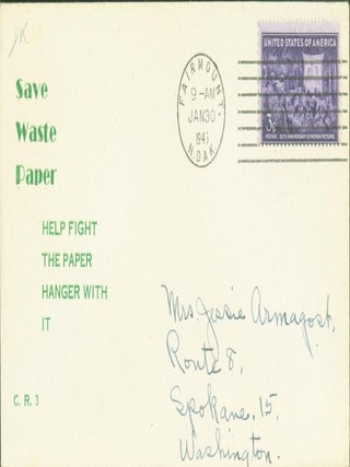 Help the War: Save Paper; Save Waste Paper and Help Win the War; Save Waste Paper: Help fight The paper Hanger With it (3 WWII related items)