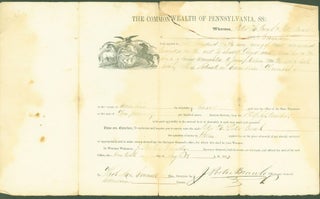 Item #286503 Land purchase agreement, The Commonwealth of Pennsylvania, for Peter Berek and wife,...