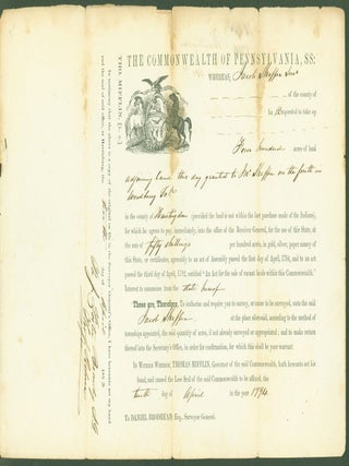 Item #286504 Land purchase agreement, The Commonwealth of Pennsylvania, 1794, copied April 10,...