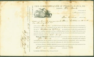 Item #286506 Land purchase agreement, The Commonwealth of Pennsylvania, for Peter Brock, 1794,...