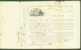 Item #286509 Land purchase agreement, The Commonwealth of Pennsylvania, for John Ruip, 1794....