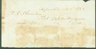 Item #286675 Bill of Sale between R. C. Chambers and I(?). W. Thompson, Taylorsville, 1862...