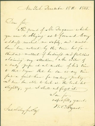 Item #286935 Autograph letter signed. Bryant, illiam, ullen
