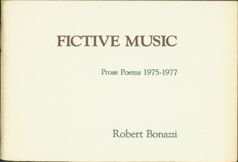 Item #287054 Fictive Music. Robert Bonazzi.