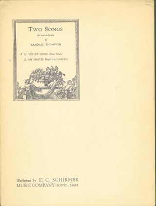 Item #287055 Two Songs for Piano and Voice: 1. Velvet Shoes; 2. My Master Hath a Garden (sheet...