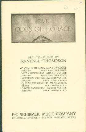 Item #287062 O Venus Regina: Mixed Voices. Odes of Horace I. Randall Thompson