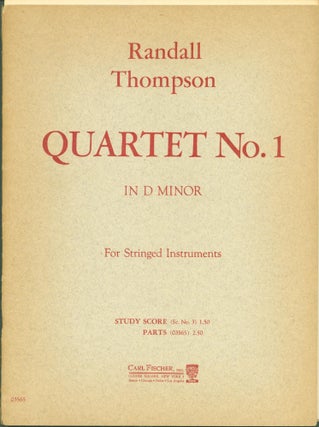 Item #287068 Quartet No. 1 in D Minor for Stringed Instruments. Randall Thompson