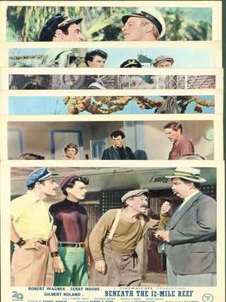 Item #289022 Beneath the 12-Mile Reef (6 color movie stills). A. I. . Webb Bezzerides, Robert,...