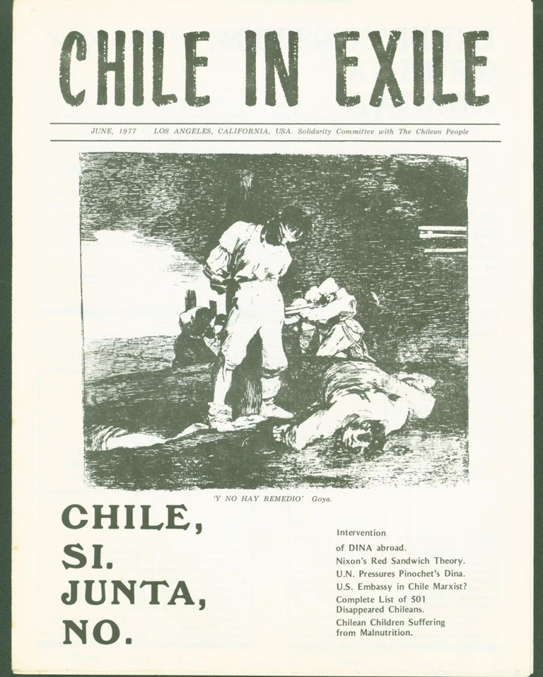Item #289194 Chile in Exile. June 1977. David Valjalo, Hector . Solidarity Committee Mendes, the Chilean People, chairman.