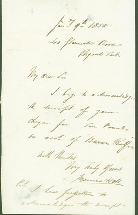 Item #289354 autograph letter signed. Francis Hall