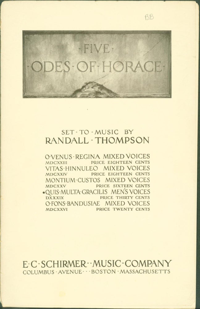Item #289590 Quis Multa Gracilis Mens Voices E.C.S. Choral Music, No. 539; E. C. S. No. 739) (form Five Odes of Horace). Randall Thompson.