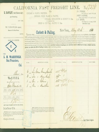 Item #289971 California Fast Freight Line (received from Corbett & Failing, New York, shipped to...