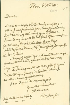 Item #290026 autograph letter signed. James Innes-Ker, 5th Duke of Roxburghe