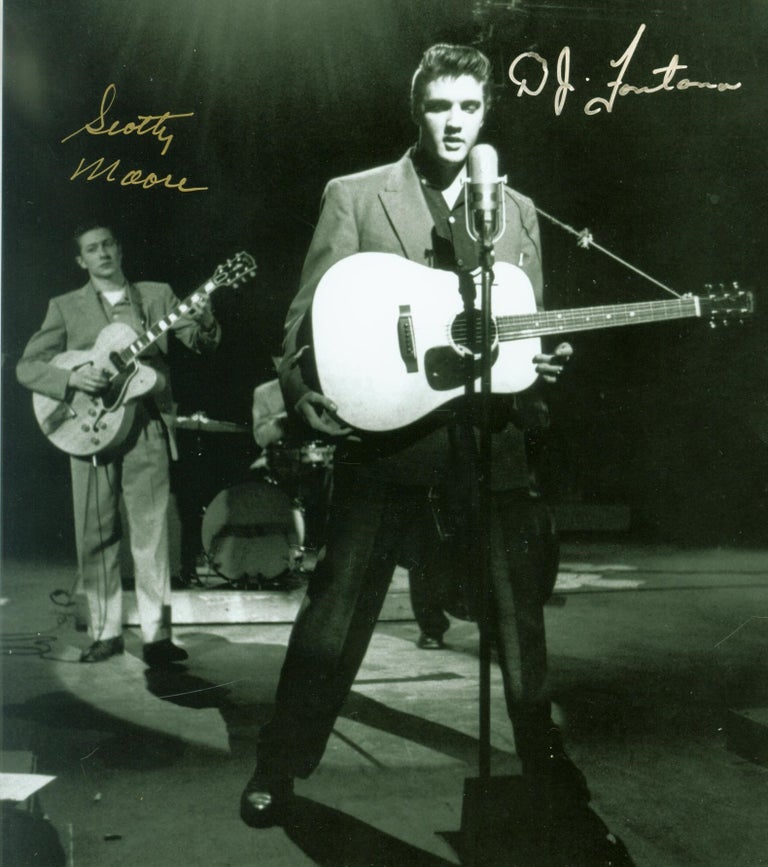 Item #290095 Elvis Presley, Scotty Moore, D. J. Fontana (photograph). Elvis Presley, Scotty Moore, D. J. Fontana.