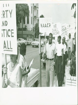 Item #290149 Pickets Marching St. Petersburg (1964) (B/W photograph. Norman Zeisloft, photographer