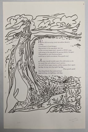 Item #291216 When did morning wind rip callow flowers in May (opening line) (broadside). Jess,...