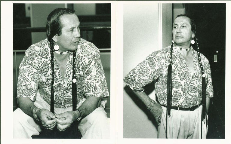 Item #291828 Russell Means (2 B/W photographs). Kathleen . Chicago Sun-Times. Russell Means Reeve, photographer.