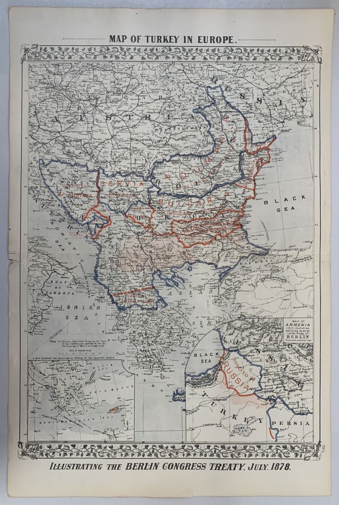 Item #292824 Map of Turkey in Europe Illustrating the Berlin Congress Treaty, July, 1878. Mitchell's New General Atlas.