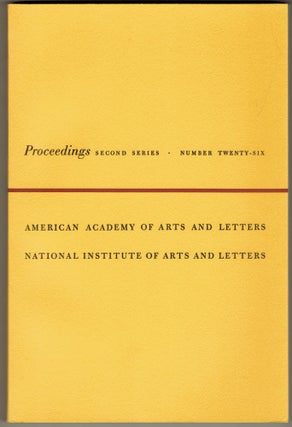 Item #293416 Proceedings of the American Academy of Arts and Letters and the National Institute...