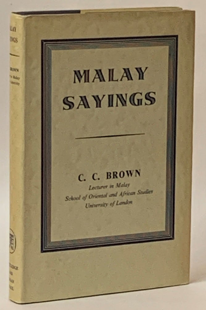 Item #294078 Malay Sayings. C. C. Brown.