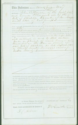 Item #294429 Indenture Deed between John B. Houche and Eunice P. Huggins, May 21, 1863, City of...