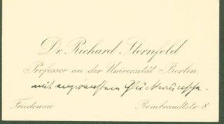 Item #294545 autograph signed card. Richjard Sternfeld