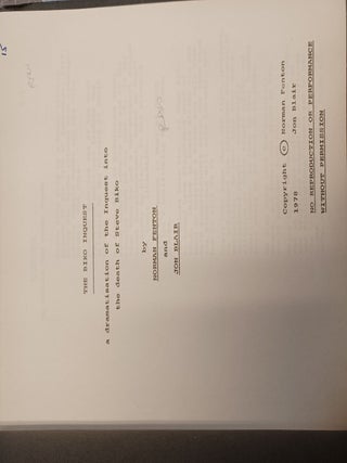 The Biko Inquest: A dramatization of the Inquest into the death of Steve Biko (playscript)