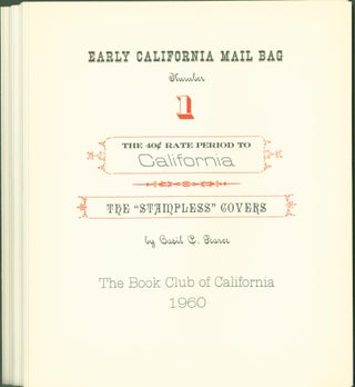 Item #294894 Early California Mail Bag. 1960 Keepsake. Edgar B. Jessup, Henry H. Clifford, The...