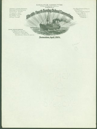 Item #294905 World's Fourth Sunday School Convention, Jerusalem, April, 1904. Edward Warren,...