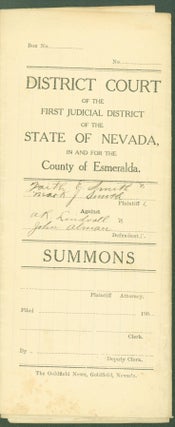 Item #295055 District Court of the First Judicial District of the State of Nevada, in and for the...