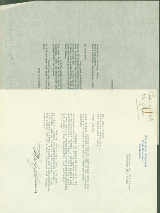 Item #295367 typed letter signed. Charles G. to Edward F. O'Day Johnson