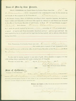 Item #295533 Know all Men by these Presents that, Whereas, the United States by Letters Patent...
