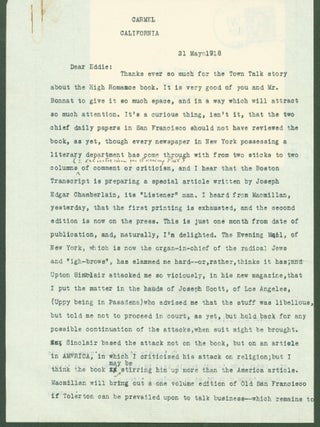 Item #295573 typed letter signed. Michael to Edward F. O'Day Williams