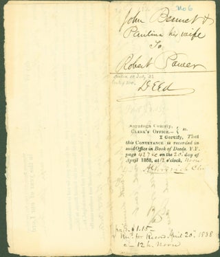 Item #295730 Indenture for land sale between John Bennet and his wife Pauline (Hope, Montgomery...