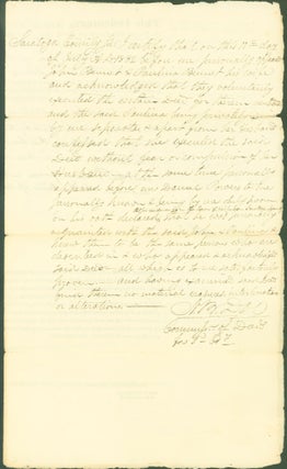 Indenture for land sale between John Bennet and his wife Pauline (Hope, Montgomery County) and Robert Power (Halfmoon, Saratoga County), New York, 1832
