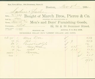 Item #295735 March Bros., Pierce & Co., importers and manufacturers of Men's and Boys Furnishing...
