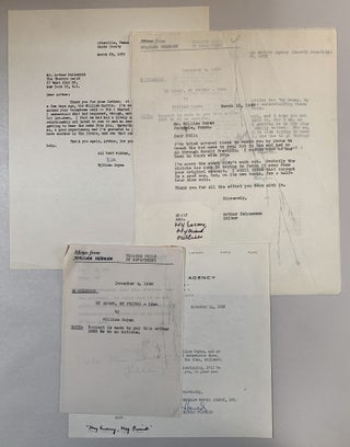 Item #296026 typed letters signed (3); autograph letter signed (1), typed lettters unsigned (3)....