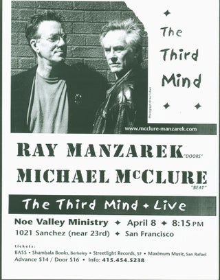 Item #296122 The Third Mind (advertising poster). Ray Manzarek, Michael McClure