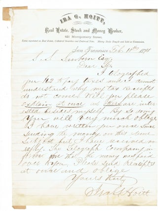 Item #296232 Autograph Letter, Signed (ALS) (3 letters). Ira G. Hoitt