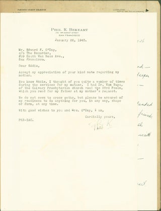 Item #296321 autograph letters signed (2 letters); typed letter signed (1 letter). Philip...