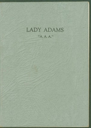 Item #296881 Lady Adams 'A.A.A.'. W. Bertrand. Alice A. Adams Stevens
